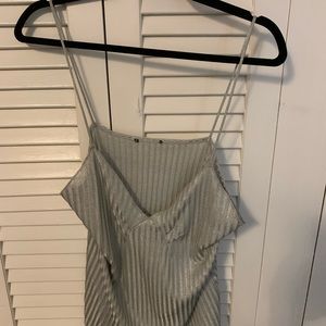 Silver flowy tank
